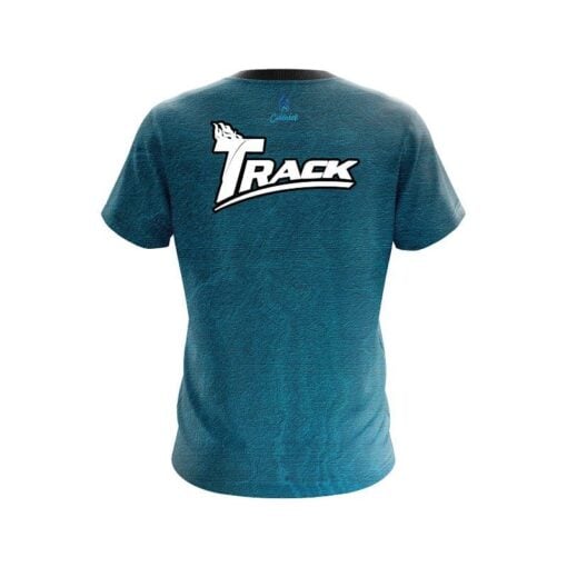 Track Teal Grunge Canvas CoolWick Bowling Jersey - Image 2