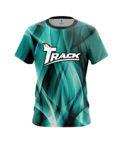 Track Wavy Aqua Swirl CoolWick Bowling Jersey