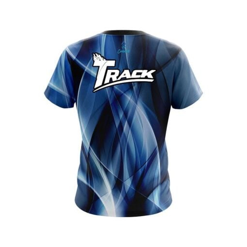 Track Wavy Blue Swirl   CoolWick Bowling Jersey - Image 2
