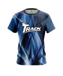 Track Wavy Blue Swirl   CoolWick Bowling Jersey