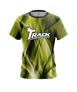Track Wavy Yellow Swirl CoolWick Bowling Jersey