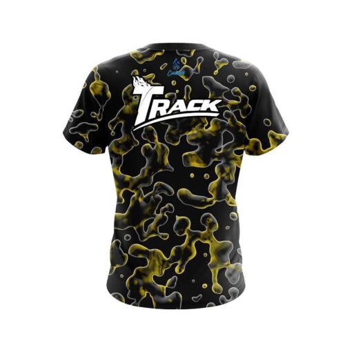 Track Yellow Flowing Fluid CoolWick Bowling Jersey - Image 2