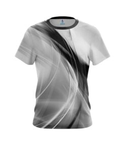 Plain Wavy Black And White Swirl CoolWick Bowling Jersey