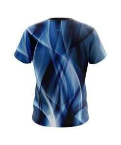 Alternative view of Plain Wavy Blue Swirl   CoolWick Bowling Jersey