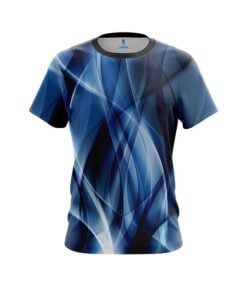Plain Wavy Blue Swirl   CoolWick Bowling Jersey