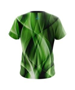 Alternative view of Plain Wavy Green Swirl   CoolWick Bowling Jersey