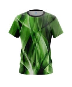 Plain Wavy Green Swirl   CoolWick Bowling Jersey