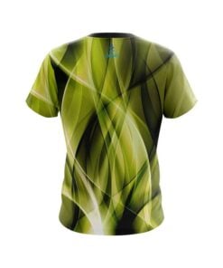 Alternative view of Plain Wavy Yellow Swirl CoolWick Bowling Jersey