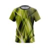 Plain Wavy Yellow Swirl CoolWick Bowling Jersey