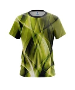 Plain Wavy Yellow Swirl CoolWick Bowling Jersey