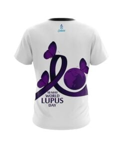Alternative view of Plain World Lupus Cancer Awareness  CoolWick Bowling Jersey