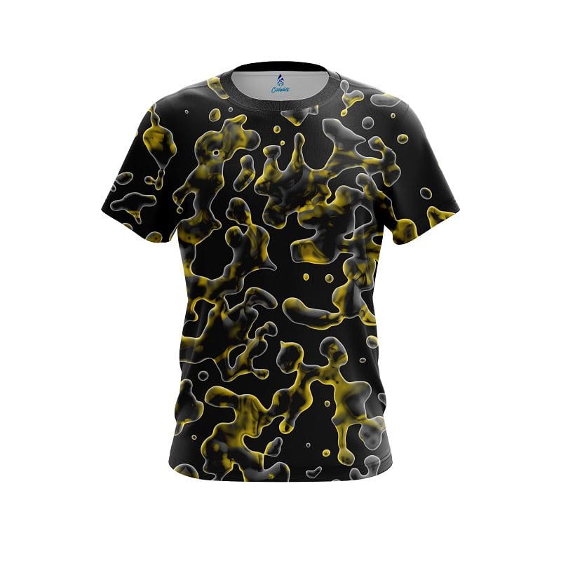 Plain Yellow Flowing Fluid CoolWick Bowling Jersey