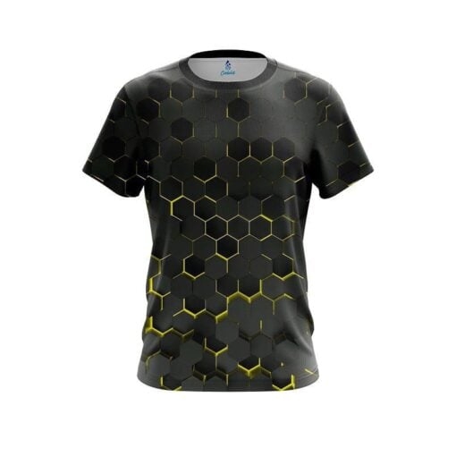Plain Yellow Honeycomb Fusion CoolWick Bowling Jersey