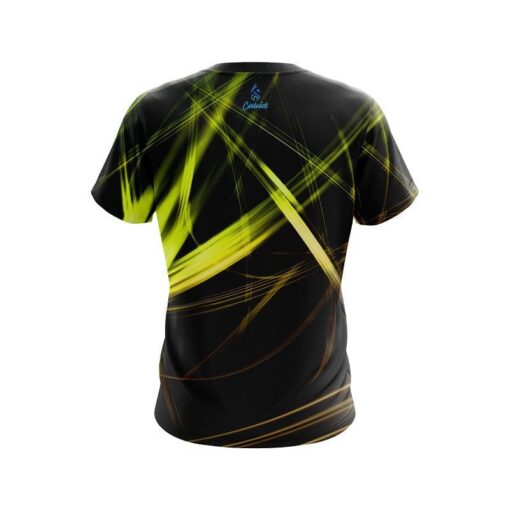 Plain Yellow Spiral CoolWick Bowling Jersey - Image 2