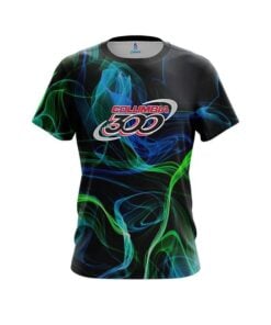 Columbia 300 Blue Green Smoke CoolWick Bowling Jersey