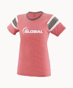 900 Global Women's Space Time Continuum Red White Bowling T-Shirt