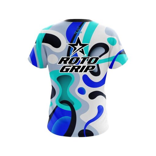 Roto Grip Modern Art Blue CoolWick Bowling Jersey - Image 2
