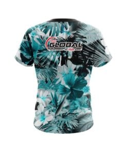 Alternative view of 900 Global Aqua Tropical Leafs Effect CoolWick Bowling Jersey