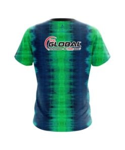 Alternative view of 900 Global Blue And Green Tie Dye CoolWick Bowling Jersey