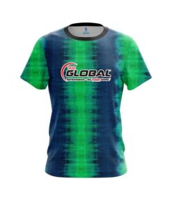 900 Global Blue And Green Tie Dye CoolWick Bowling Jersey