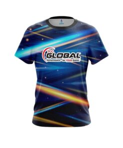 900 Global Blue Futuristic Rays CoolWick Bowling Jersey