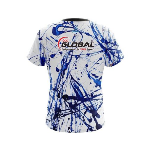 900 Global Blue Paint Splash CoolWick Bowling Jersey - Image 2