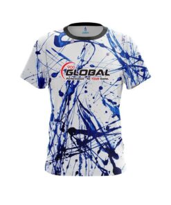 900 Global Blue Paint Splash CoolWick Bowling Jersey