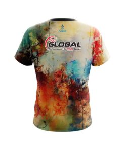 Alternative view of 900 Global Colorful Painted Canvas Grunge CoolWick Bowling Jersey