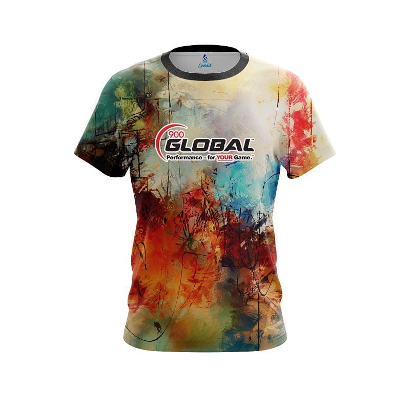 900 Global Colorful Painted Canvas Grunge CoolWick Bowling Jersey