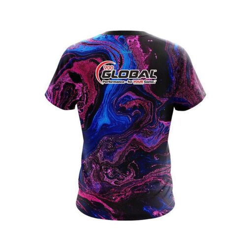 900 Global Cotton Candy Marble CoolWick Bowling Jersey - Image 2