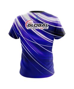 Alternative view of 900 Global Deep Blue Stripes CoolWick Bowling Jersey