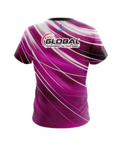 Alternative view of 900 Global Deep Pink Stripes CoolWick Bowling Jersey