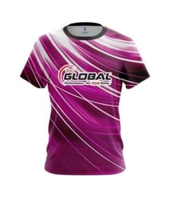 900 Global Deep Pink Stripes CoolWick Bowling Jersey
