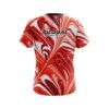 900 Global Deep Red And White Liquid Swirls CoolWick Bowling Jersey - Image 2