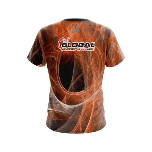 900 Global Energy Swirls Orange CoolWick Bowling Jersey - Image 2