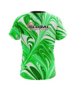 Alternative view of 900 Global Green And White Liquid Swirls CoolWick Bowling Jersey