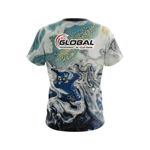 900 Global Marbleized Ripple Pattern CoolWick Bowling Jersey - Image 2