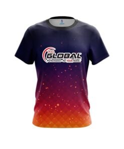 900 Global Orange And Pink Fire Sparks CoolWick Bowling Jersey