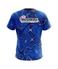 Alternative view of 900 Global Psychedelic Blue Flow CoolWick Bowling Jersey