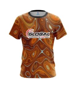 900 Global Psychedelic Orange Flow CoolWick Bowling Jersey