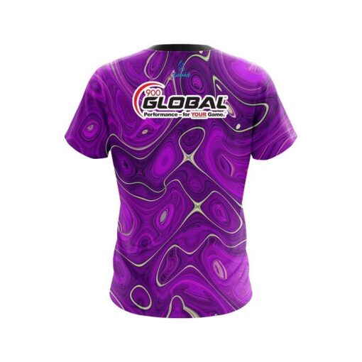 900 Global Psychedelic Purple Flow CoolWick Bowling Jersey - Image 2