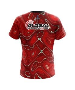 Alternative view of 900 Global Psychedelic Red Flow CoolWick Bowling Jersey