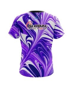 Alternative view of 900 Global Purple And White Liquid Swirls CoolWick Bowling Jersey