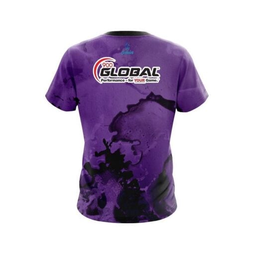 900 Global Purple Graffiti Grunge CoolWick Bowling Jersey - Image 2