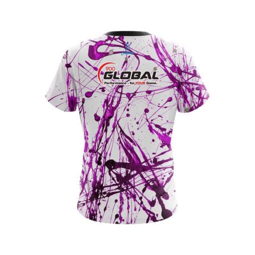 900 Global Purple Paint Splash CoolWick Bowling Jersey - Image 2