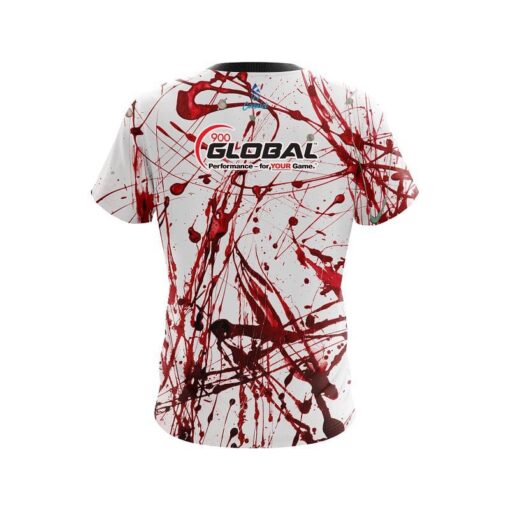 900 Global Red Paint Splash CoolWick Bowling Jersey - Image 2