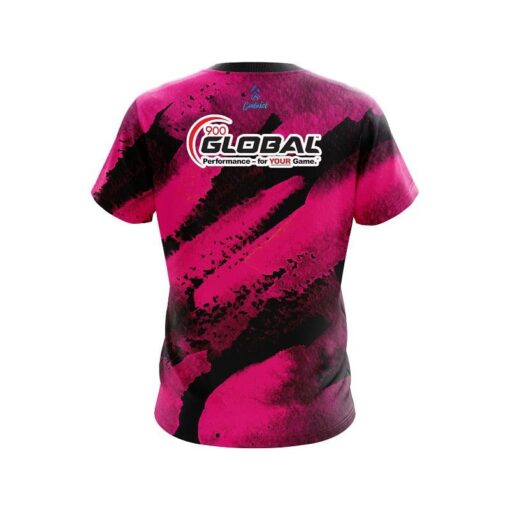 900 Global Solid Pink Grunge CoolWick Bowling Jersey - Image 2