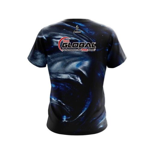 900 Global After Dark Blue/Silver Pearl  CoolWick Bowling Jersey - Image 2