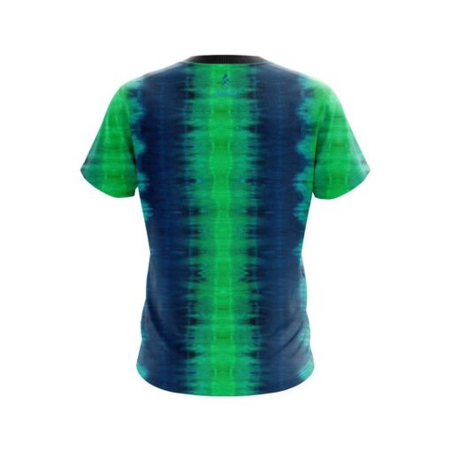 Plain Blue And Green Tie Dye CoolWick Bowling Jersey - Image 2