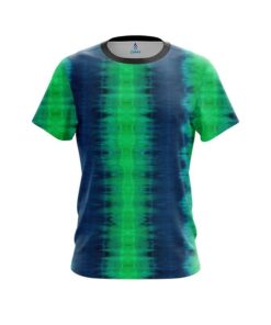 Plain Blue And Green Tie Dye CoolWick Bowling Jersey
